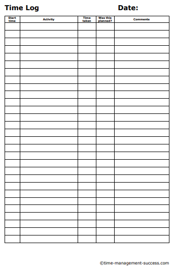 this personal time management log will improve your day time management log